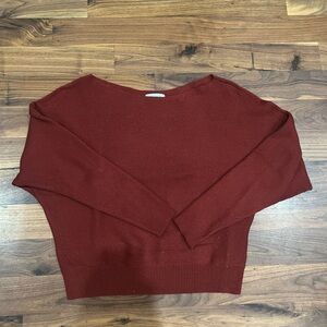 Evereve Burnt Orange Ribbed Knit Sweater